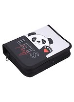 Пенал 1 отделение "Panda" 20*14 см, молния, ткань, 2 откидные планки