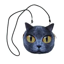 Сумочка мягкая на веревочке Киса большие глаза (15х16х2) (1020966)