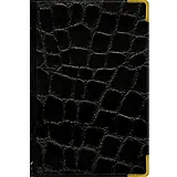 Ежедневник недат. А5 192л "Prestige. Grand croco" черный, иск.кожа, мет.уголки, поролон, тон.бумага, золот.торец, справ.мат-лы, ляссе, Listoff