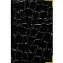 Ежедневник недат. А5 192л "Prestige. Grand croco" черный, иск.кожа, мет.уголки, поролон, тон.бумага, золот.торец, справ.мат-лы, ляссе, Listoff