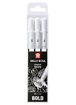 Ручки гелевые белые 03шт "Gelly Roll" 1.0мм
