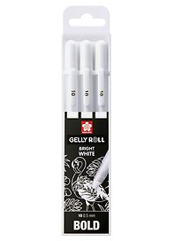 Ручки гелевые белые 03шт "Gelly Roll" 1.0мм