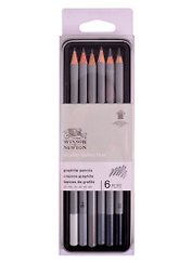 Карандаши чернографитные 6шт. (HB, 2H, 2B, 4B, 6B, 8B), Winsor&Newton