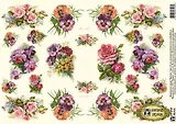 Декупажная карта Букеты (E-103) (упаковка)