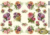Декупажная карта Букеты (E-103) (упаковка)