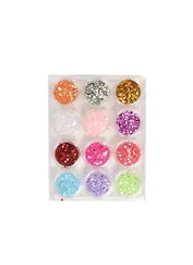 Набор для творчества Набор глиттеров 3гр*12 баночек Микс цветов звездочки в пластик. коробке