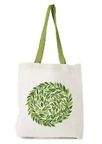 Сумка-шоппер тканевая, Зеленые ветки 35*40(±3)см