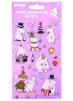 Наклейки 1 лист "Муми-тролли" объёмные, блестящие