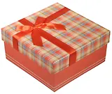 Коробка подарочная "Клетка красная", 13*13*6см