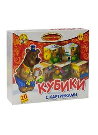 Кубики с картинками Родные сказки (00450) (20шт) (АК) (3+) (коробка)