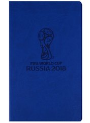 Бизнес-блокнот «Чм по футболу 2018-Эмблема. Синий», А5, 128 листов, синий, твердая обложка, Hatber