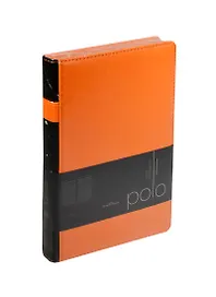 Ежедневник недат. А5 160л "POLO" оранжевый, иск.кожа, тонир.блок, цветной обрез, держ.для ручки на корешке, двойное ляссе, Bruno Visconti
