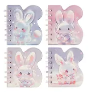 Записная книжка А6- 80л лин. "Зайка" дутая фигурн.ПВХ-обл., спираль, дизайн.блок, ассорти