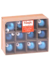 Набор елочных шаров Голубые оттенки (12 шт) (стекло) (3см)