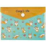 Папка-конверт на кнопке «Corgi’s life», А6