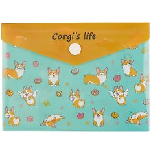Папка -конверт «Corgi's life» А6 на кнопке