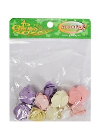 Декор Розочки ассорти средние (00009703) (10шт) (d=3см) (упаковка)