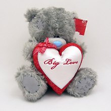 Мишка MTY 30 см держит белое сердце Big Love (G01W2879)
