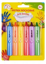 Восковые мелки для ванной «Рисовашка», 6 цветов