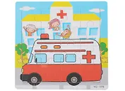 Развивающая рамка Скорая помощь, дерево, 16 элементов