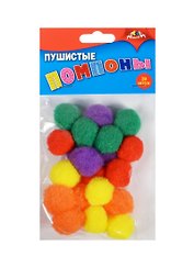 Материалы для творч. Помпоны пушистые (С2577-01) (25мм) (20шт.) (3+) (упаковка)