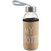 Бутылка в чехле велюр My Bottle (пастель) (стекло) (300мл) - 0