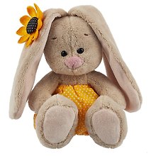 Игрушка мягкая Budi Basa, Зайка Ми в желтых трусах в горошек и с подсолнухом (малыш), 13см