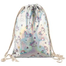 Мешок для сменной обуви «Unicorn pattern» металлик, 31X43см