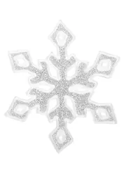 Наклейка новогодняя Снежинка (серебро) (11х11) (глиттер)