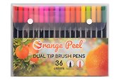 Маркеры акварельные двусторонние с кистью и линером, 36 цветов, Orange Peel - 1