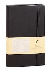 Книга для записей А5 96л лин. "JOY BOOK. Черный агат" иск.кожа, тонир.офсет, скругл.углы, ляссе
