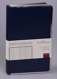 Ежедневник недат. А5 136л "CHELSEA" синий, иск.кожа, тон.блок, мет.окантовка, ляссе, Bruno Visconti