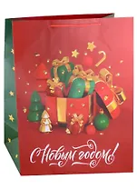 Пакет А3+ 48,9*40,6*19 "Подарки" Новый год, бум.ламинат