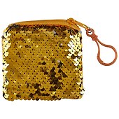 Кошелёк на молнии с пайетками квадратный, текстиль, 9х9 см - 1
