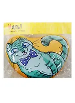 Мягкая игрушка-антистресс Кот зеленый (30х32)