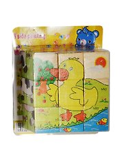 Кубики деревянные в блистере, домашние животные (15-02300-2)