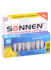 Батарейки "Sonnen Alkaline", ААА, 10 штук