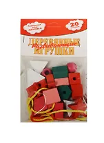 Бусы-шнуровка развивающие Фигуры 20 элементов в пакете (РДИ-Д038-3а) (Анданте) (3+)