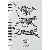 Скетчбук А5 100л "SKETCHBOOK. Кошки", 100г/м2, евроспираль