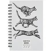 Скетчбук А5 100л "SKETCHBOOK. Кошки", 100г/м2, евроспираль