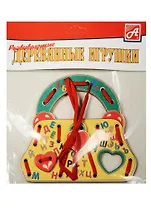 Шнуровка сумочка Алфавит (Д494а) (сумочка+замочек+сердечко+шнурок) (3+) (упаковка)