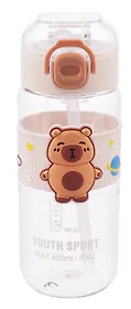 Бутылка Капибара с силиконовой вставкой (пластик) (650мл) (12-07599-202505-B18)