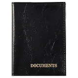 Обложка для автодокументов, чёрная, натуральная кожа, 12.7 x 9.5 см