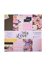Набор бумаги для скрапбукинга с фольгир My love, 12 листов 30.5×30.5см 2742034