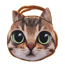 Сумочка мягкая с ручками Кошка большие глаза (20х21х5) (1020943)