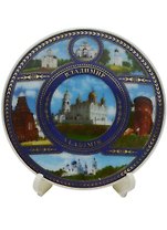 Магнит-тарелка Владимир Успенский Собор с подставкой (фарфор) (D7) (026-7K6-66)