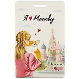 Чехол для карточек Москва Девочка с корги