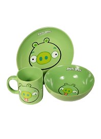 ANGRY BIRDS SPACE Набор керам. из 3-х пр (глазурь) зеленый