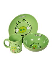 ANGRY BIRDS SPACE Набор керам. из 3-х пр (глазурь) зеленый