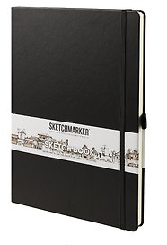 Скетчбук 21*29.7, 80 листов "Sketchmarker" черный, нелинованный, 140г/м2, слоновая кость